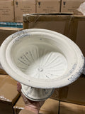 White bowl METAL omega vintage rustic