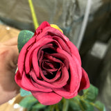 New 9 head Burgundy Red Rose
