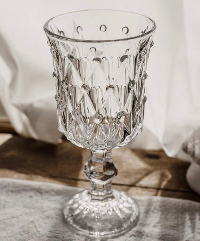 wine drinking Glass 225ml crystal look cup dot