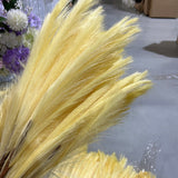 Pampas Grass Artificial Flower single stem yellow