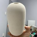 Ceramic Small oval White vase (short)