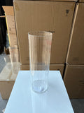 MT4-12 Ribbed Glass 4”x12”h Cylinder Vase Clear Thin Machine made