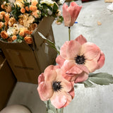 New Real Touch Pink Butterfly Ranunculus flower filler