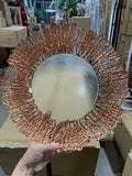 12.5" Glass Charger Plate Rose Gold Coralline New