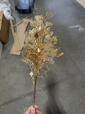 Gold Real touch single stem heart greenery