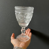 Vintage sunflower drinking Glass 300ml crystal look drinkware(CLEAR Goblet)