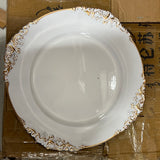 Vintage Acrylic flower Charger Plate CP18108 white and Gold