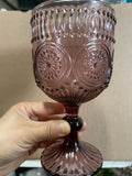 Purple Color Sunflower drinking Glass drinkware cup goblet plum