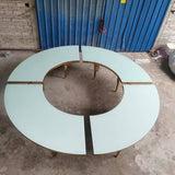 S shaped table metal