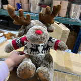 10” Dark BRown Christmas sweater Moose plush toy stuffed animal FY23060