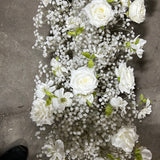 White baby’s breath Table Runner Artificial Flower Arrangement