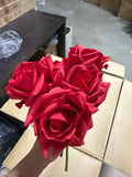 Moist Touch Real Touch Open Rose Bouquet Red