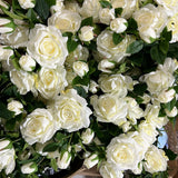 Cream Artificial Flower Single Stem spray Fall Rose bouquet material