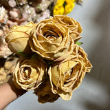 New Burnt edge Rose bunch yellow