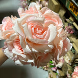 7 head Pink Sweet Rose artificial flower
