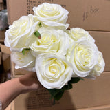 Artificial Diamond Rose Bunch 10 head Cream