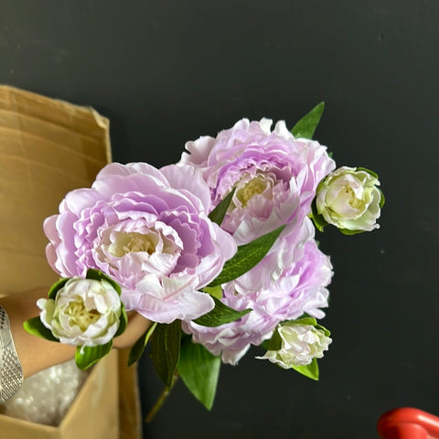 New 3 Head Lilac Peony Spray