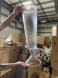 Wedding Centerpiece 26” Tall Crystal Vase striped beauty bespoke clear glass