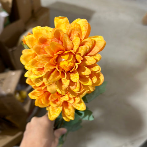 6 head Vintage Orange Dahlia spray