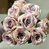 New 9 head lilac purple Rose