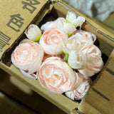 Light pink Ranunculus bunch artificial wedding decor 6xMini Silk flower