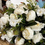 Artificial Flower Rose Hydrangea Arrangement Cream white