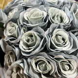 Dusty blue Artificial Flower Rose Bunch18 head FLO2-1