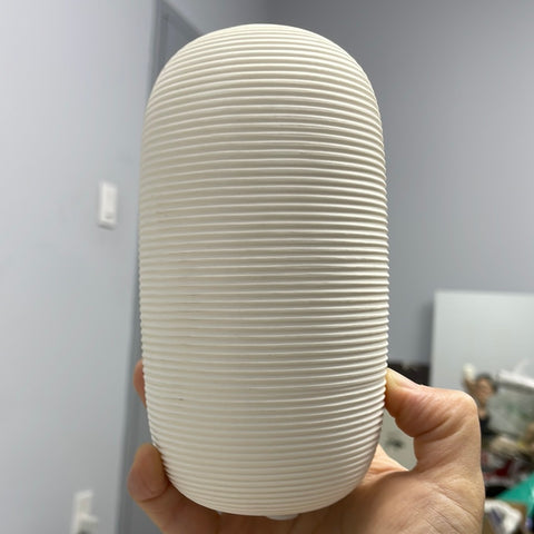 Ceramic Small oval White vase (short)