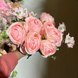Coral pink 12 head Austin ROSE BUNCH