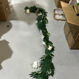 2M/6.5 feet Greenery Eucalyptus Garland with white flowers