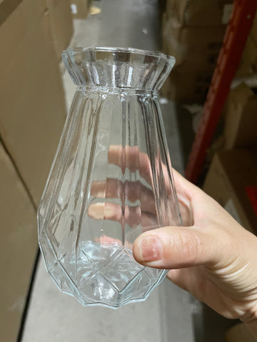 Small diamond clear Bud Vase Glass