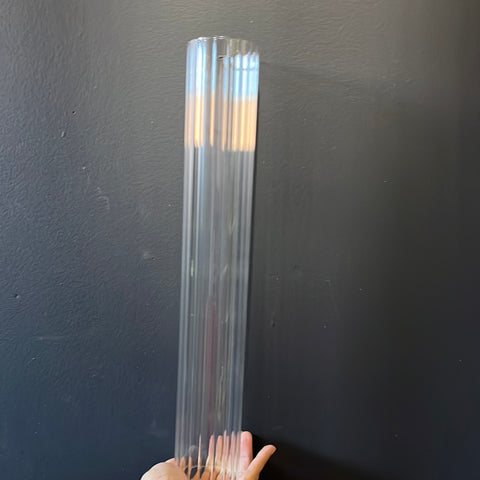 Stripe Hurricane Tube Candleholder glass 16"x2.5"
