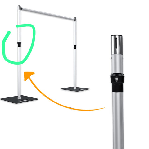 7-17’ Tall Pipe and no Drape heavy duty Backdrop Stand set