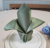 Satin Napkin Sage olive green polyester