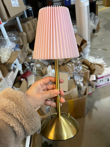 Striped lamp usb charging pleated pink