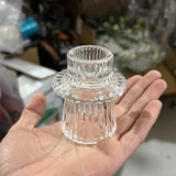 New 2.8" Glass crystal pillar votive CANDLEHOLDER GLASS VASE candle holder for taper candles 2 use votive and taper