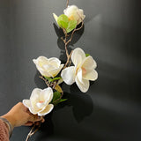 New Artificial Flower Magnolia White/cream R020