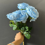 Light  blue Rose Bunch 9 head GEM