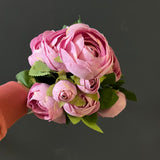 Purple Pink Ranunculus bunch (10 head/bud Silk flower)