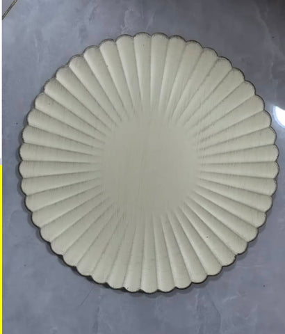 12.5" Acrylic Charger plate vintage shell rustic plastic D1240