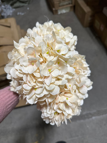 New Artificial Flower Blush French Hydrangea Bunch 5 head