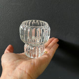 New 3" CANDLEHOLDER GLASS VASE candle holder for taper candles 2 use votive and taper