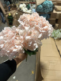 Marshmallow pink powder pink Hydrangea Bunch 6 head silk