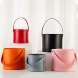 New 16cmx18cm pleather gift favor Box round shower hat box cardboard bucket luxury