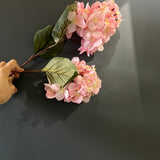 New 2 head panicle/cone Hydrangea Single Stem Spray Pink