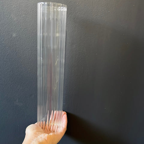 Striped Hurricane Tube Candleholder glass 18"x2.5"