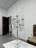 CRYSTAL CANDELABRA 9 HEAD 1.1meter tall with dangling crystal