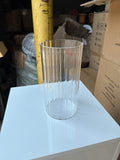 MT4-8 Ribbed Glass 4”x8”h Cylinder Vase Clear Thin Machine made