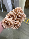 7 head chocolate star moon starlight Rose Artificial flower étoile white cream