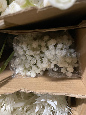 Baby’s breath Gypsophilia PVC artificial flower LARGE size head white cream bbb